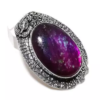 Ювелирный кулон из стерлингового серебра 925 пробы с натуральным розовым лабрадоритом 2,13 дюйма f0O33