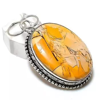 Ювелирный кулон из стерлингового серебра 925 пробы с натуральным брекчиевым мукаитом 2,17 дюйма v3g22