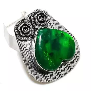 Ювелирный кулон из стерлингового серебра 925 пробы с натуральным зеленым лабрадором 1,65 дюйма h0d21