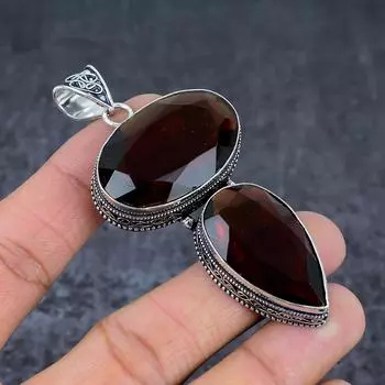 Ювелирный кулон из стерлингового серебра 925 пробы с натуральным дымчатым топазом 3,23 дюйма y8D99