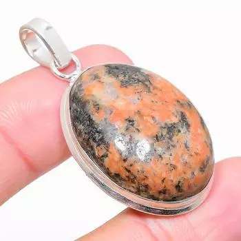 Подвеска из серебра 925 пробы с драгоценным камнем унакит 1,77 дюйма в подарок для нее 1.77 зелёный