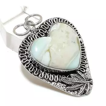 Ювелирный кулон из стерлингового серебра 925 пробы с натуральным говлитом из яшмы 2,13 дюйма r5l08