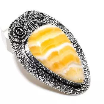 Ювелирный кулон из стерлингового серебра 925 пробы с натуральным кальцитом и агатом 2,29 дюйма l3g37