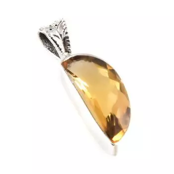 Ювелирный кулон из стерлингового серебра 925 пробы с натуральным цитрином, 1,1 дюйма, L4k17