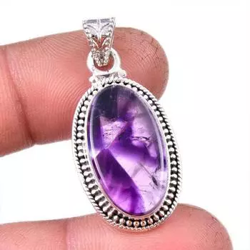 Ювелирный кулон из стерлингового серебра 925 пробы с натуральным какоксенитом, 1,50 дюйма, F1e41