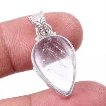 Ювелирный кулон из стерлингового серебра 925 пробы с натуральным аквамарином, 1,25 дюйма, B5i05