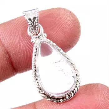 Ювелирный кулон из стерлингового серебра 925 пробы с натуральным аквамарином, 1,25 дюйма, f2d56