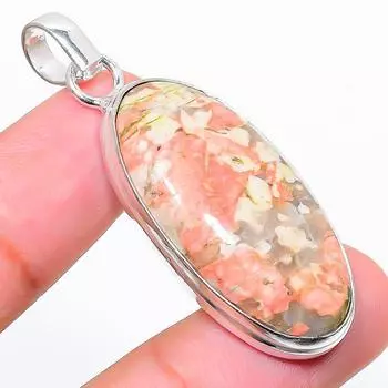 Ювелирный кулон из стерлингового серебра 925 пробы с драгоценным камнем унакит 1,85 дюйма U0g95 зелёный