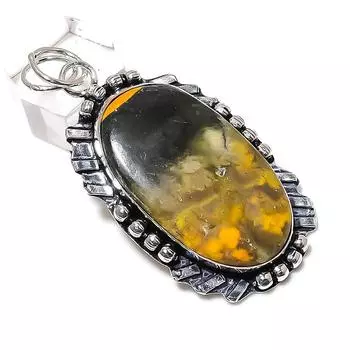 Ювелирный кулон из стерлингового серебра 925 пробы с натуральным яшмовым камнем 2,56 дюйма z6C35