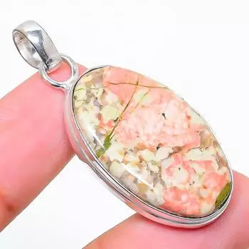 Ювелирный кулон из стерлингового серебра 925 пробы с унакитом, 1,69 дюйма, U8q23 зелёный