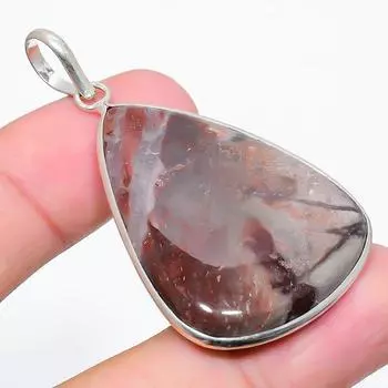 Ювелирный кулон из стерлингового серебра 925 пробы с красным змеиным камнем 2,21 дюйма y7P15 красный