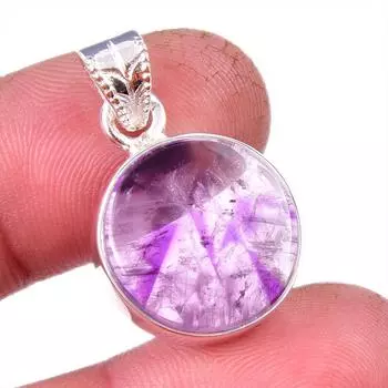 Ювелирный кулон из стерлингового серебра 925 пробы с натуральным какоксенитом, 1,25 дюйма, A1k15