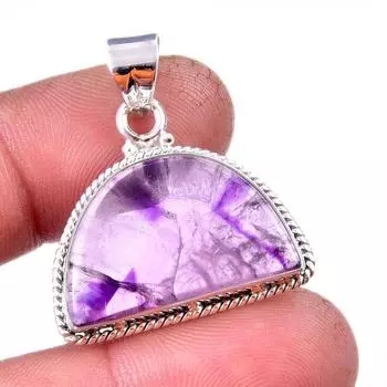 Ювелирный кулон из стерлингового серебра 925 пробы с натуральным какоксенитом, 1,50 дюйма, e6N59