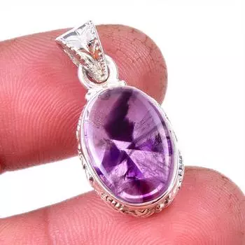 Ювелирный кулон из стерлингового серебра 925 пробы с натуральным какоксенитом, 1,25 дюйма, G9Z73