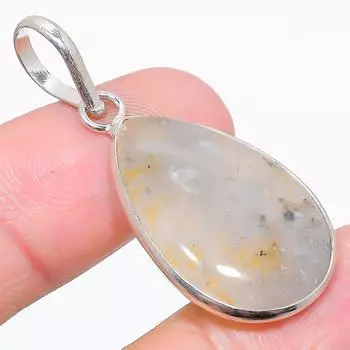 Ювелирный кулон из стерлингового серебра 925 пробы с кварцем Лодолит 1,65 дюйма S1s01 1.65 белый