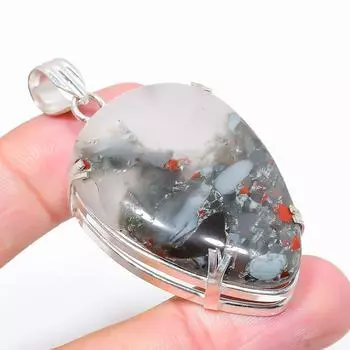 Ювелирный кулон из стерлингового серебра 925 пробы с красным змеиным камнем 2,44 дюйма C8P48 красный