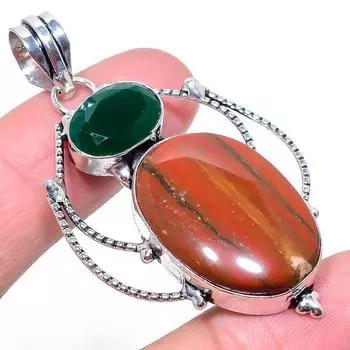 Ювелирный кулон Noreena Jasper ручной работы из стерлингового серебра 925 пробы 2,32 дюйма k5U39