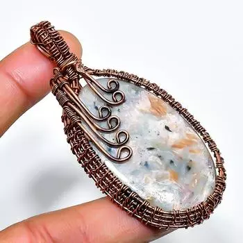 Ювелирный кулон ручной работы из медной проволоки с русским чароитом 2,76 дюйма 2.76 фиолетовый