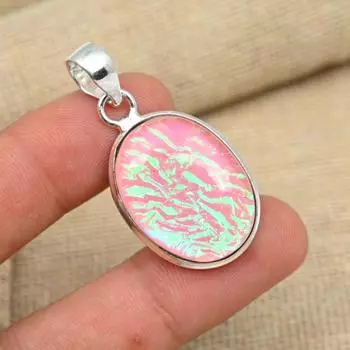Ювелирный кулон ручной работы из розового австралийского тройного опала из стерлингового серебра 925 пробы 1.57 Inches розовый