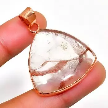 Ювелирный кулон ручной работы из розового кварца 925 пробы с посеребренным покрытием 1,70 дюйма 1.70 розовый