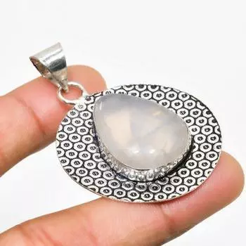 Ювелирный кулон ручной работы из розового кварца с серебряным покрытием 925 пробы 1,89 дюйма 1.89 розовый