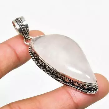 Ювелирный кулон ручной работы из розового кварца с серебряным покрытием 925 пробы 2,27 дюйма 2.27 розовый