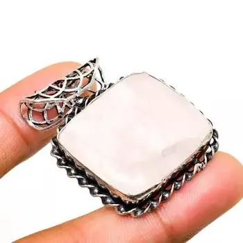 Ювелирный кулон ручной работы из розового кварца с серебряным покрытием 925 пробы 1,51 дюйма 1.51 розовый