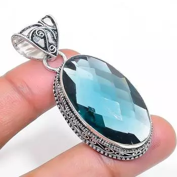 Ювелирный кулон ручной работы из серебра 925 пробы с кварцем иолитом 2,05 дюйма A9c93