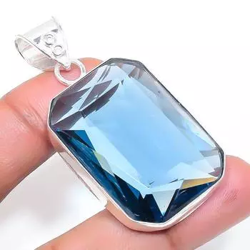 Ювелирный кулон ручной работы из серебра 925 пробы с кварцем иолитом 2,09 дюйма i9w01