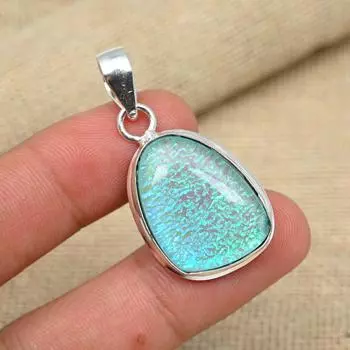Ювелирный кулон ручной работы из синего австралийского тройного опала из стерлингового серебра 925 пробы для нее 1.57 Inches синий