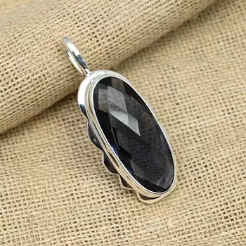 Ювелирный кулон ручной работы из стерлингового серебра 925 пробы с иолитом для свадебного подарка 2.08 синий