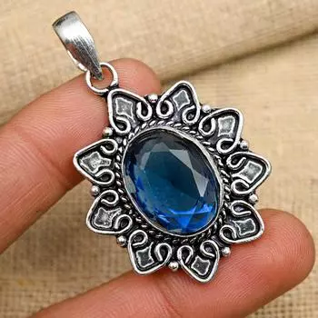 Ювелирный кулон ручной работы из стерлингового серебра 925 пробы с танзанитом из твердого серебра для женщин