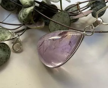 Ювелирный кулон ручной работы из стерлингового серебра 925 пробы с африканским аметистом овальной огранки 14.05mm-22.33mm фиолетовый