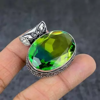 Ювелирный кулон ручной работы из стерлингового серебра 925 пробы с натуральным драгоценным камнем перидот 1,50 дюйма h6Z42