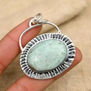 Ювелирный кулон ручной работы из стерлингового серебра 925 пробы с амазонитом для женщин