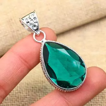 Ювелирный кулон ручной работы из стерлингового серебра 925 пробы с индиколитом для нее 2 Inches синий