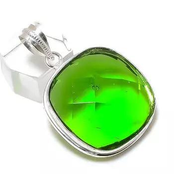 Ювелирный кулон ручной работы из стерлингового серебра 925 пробы с натуральным драгоценным камнем перидот 1,81 дюйма K5Q26