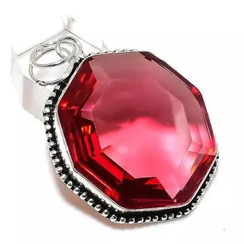 Ювелирный кулон ручной работы из стерлингового серебра 925 пробы с натуральным гранатом 2,17 дюйма y1H25