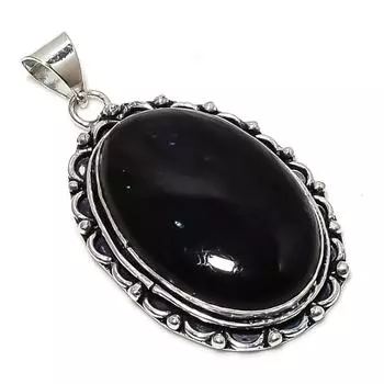 Подвеска из серебра 925 пробы с черным ониксом, ручная работа, 2,17 дюйма G0A06