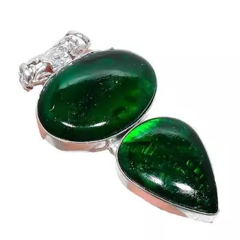 Ювелирный кулон ручной работы из стерлингового серебра 925 пробы с зеленым лабрадоритом 2,17 дюйма AH-942 2.2 зелёный