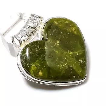 Ювелирный кулон ручной работы из стерлингового серебра 925 пробы с натуральным драгоценным камнем унакитом 1,69 дюйма Y7z53