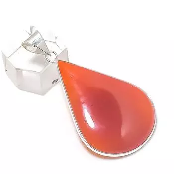 Ювелирный кулон ручной работы из стерлингового серебра 925 пробы с драгоценным камнем сердоликом 2,17 дюйма j6k46