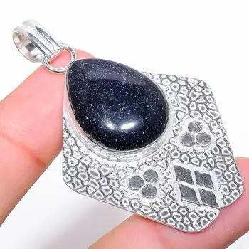 Ювелирный кулон ручной работы из стерлингового серебра 925 пробы с фиолетовым солнечным камнем 2,40 дюйма W0a76 фиолетовый