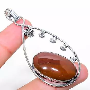 Ювелирный кулон ручной работы из стерлингового серебра 925 пробы с драгоценным камнем Mookaite 2,68 дюйма q4C22 красный