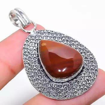 Ювелирный кулон ручной работы из стерлингового серебра 925 пробы с драгоценным камнем Mookaite 2,17 дюйма h4p81 красный