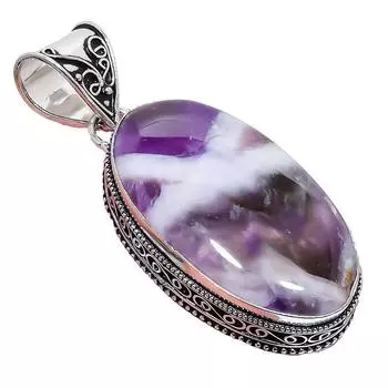 Ювелирный кулон ручной работы из стерлингового серебра 925 пробы с аметистовым камнем шеврон 2,17 дюйма AH-849 2.2 фиолетовый