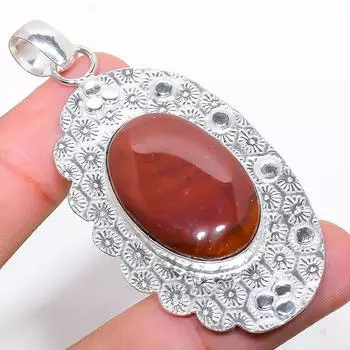 Ювелирный кулон ручной работы из стерлингового серебра 925 пробы с кровавым камнем 2,68 дюйма f7m74 зелёный