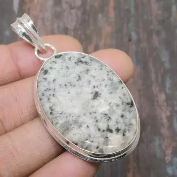 Ювелирный кулон ручной работы из твердого серебра 925 пробы K2 с азуритом и драгоценным камнем 2.48 Inches белый