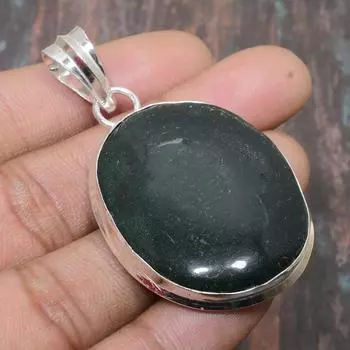 Ювелирный кулон ручной работы из твердого серебра 925 пробы с зеленым авантюрином и драгоценным камнем 2.36 Inches зелёный