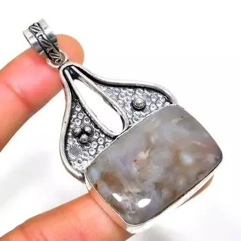 Ювелирный кулон ручной работы с агатом и драгоценным камнем 925 пробы, посеребренный, 2,65 дюйма 2.65 красный